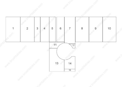 LVD-STRIPPIT V1530L TURRET REPLACEMENT BRUSH PANELS LAYOUT DIAGRAM
