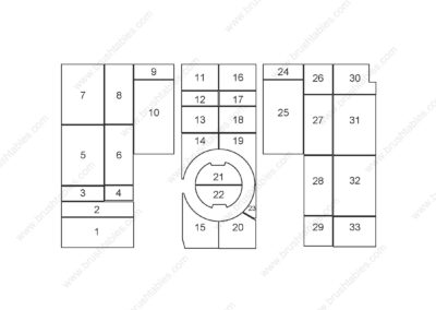 AMADA EMZ 3610 TURRET REPLACEMENT BRUSH PANELS LAYOUT DIAGRAM